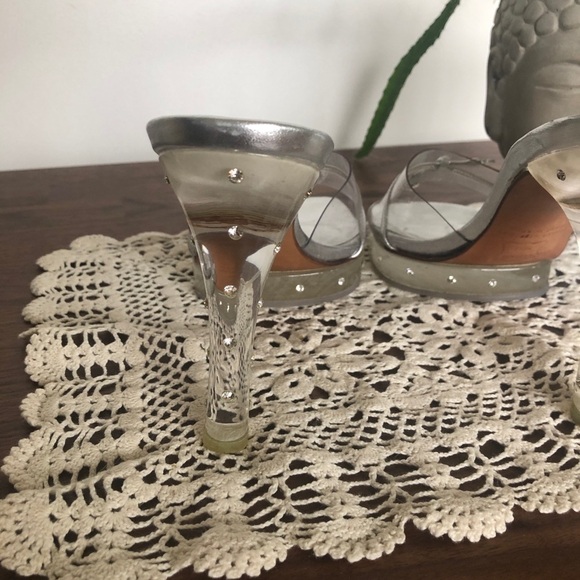 Stuart Weitzman Clear Square Toe Y2K Rhinestone - Picture 6 of 14